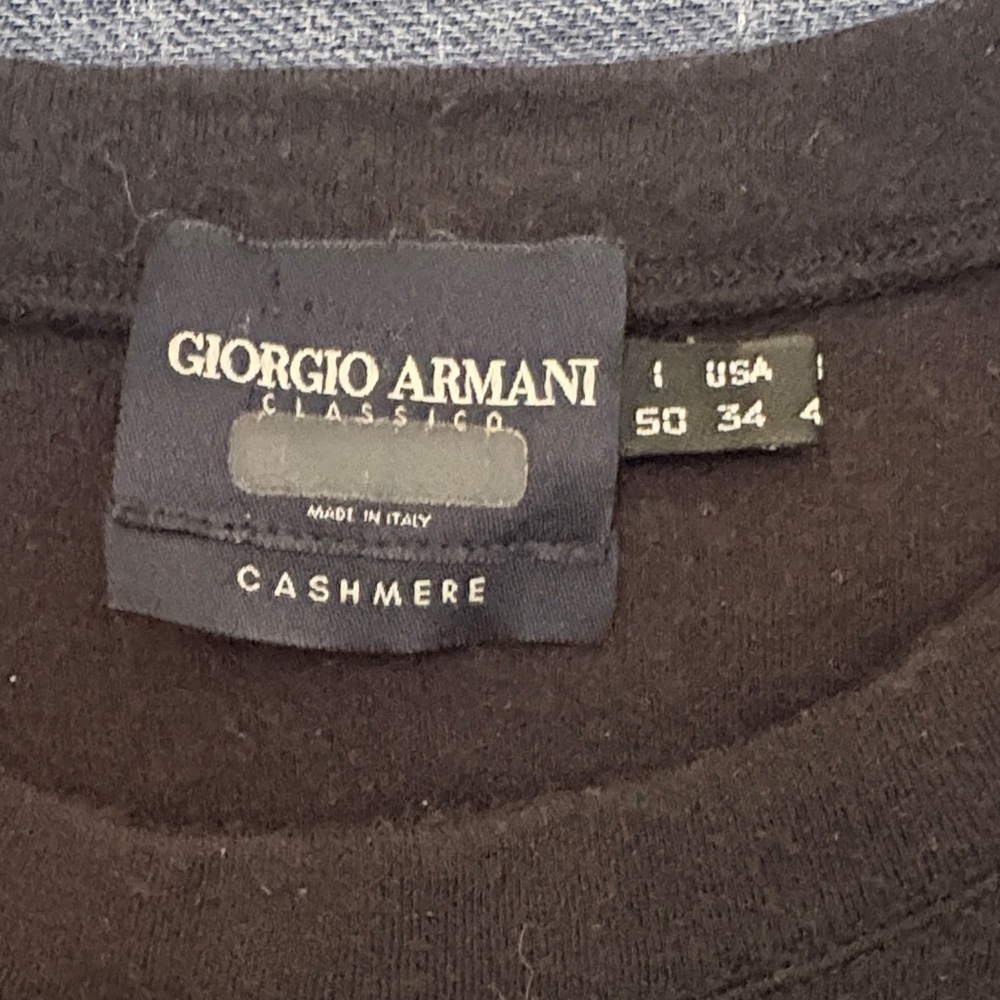 Giorgio Armani Dark Blue Cashmere Tee Size 36 - Picture 7 of 10
